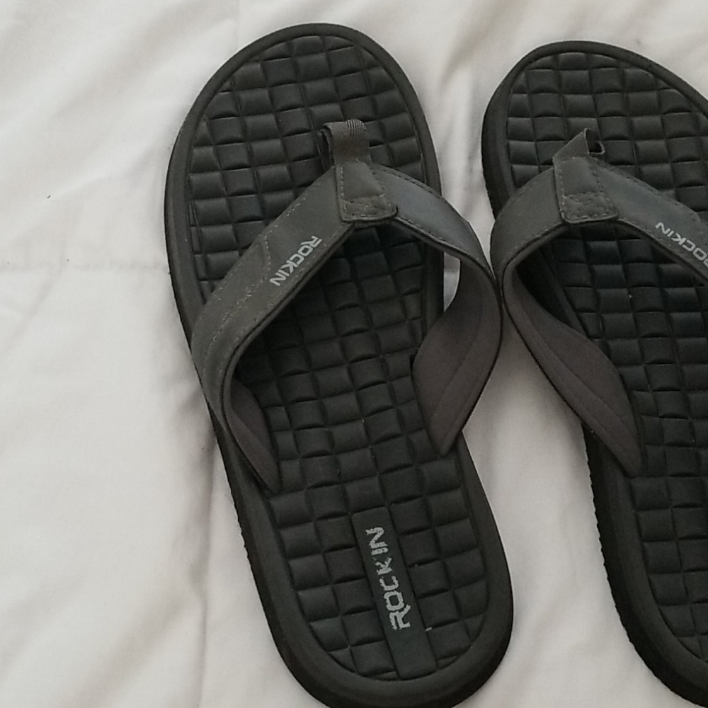 Black flip flops